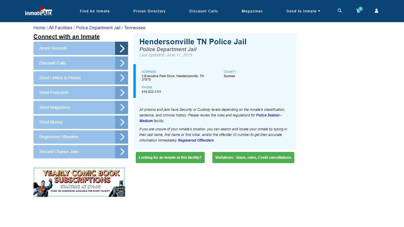 Hendersonville TN Police Jail & Inmate Search - Hendersonville, TN